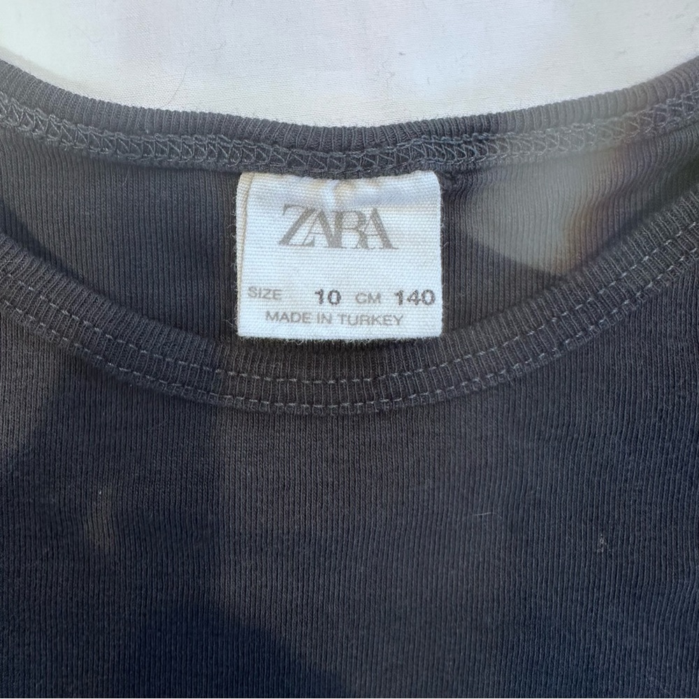 ZARA Short Sleeve Cropped Graphic Retro Top - Picture 5 of 7